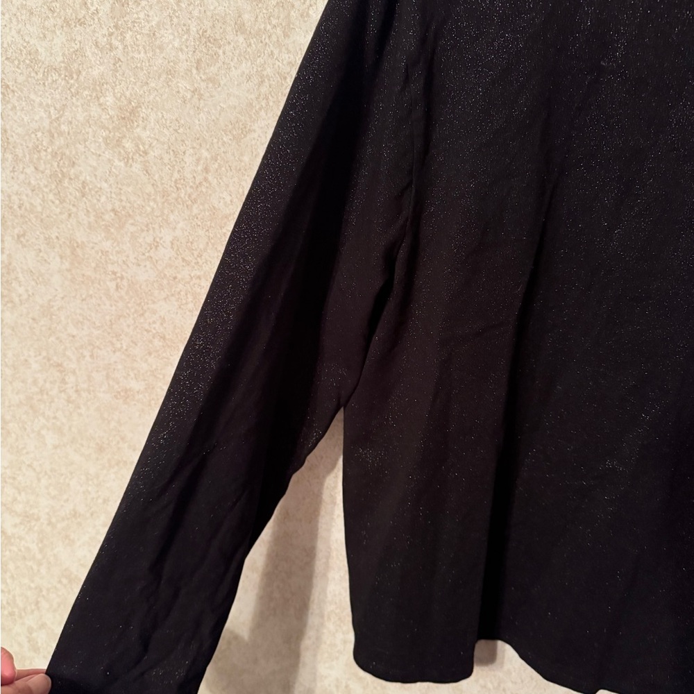 Chico's Black Sweatshirt Relaxed Fit - Picture 3 of 5